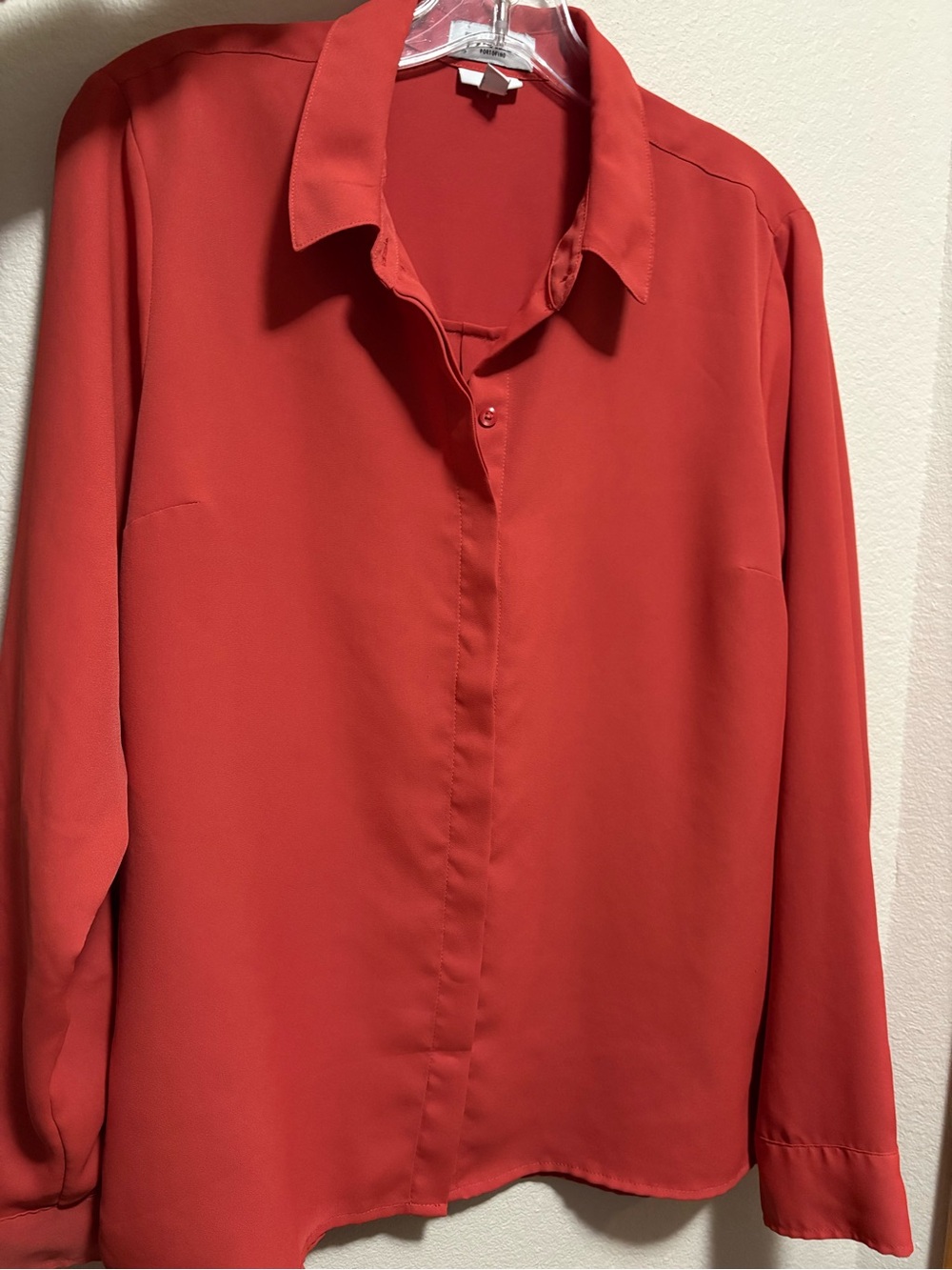 Express Portofino Slim Red Blouse